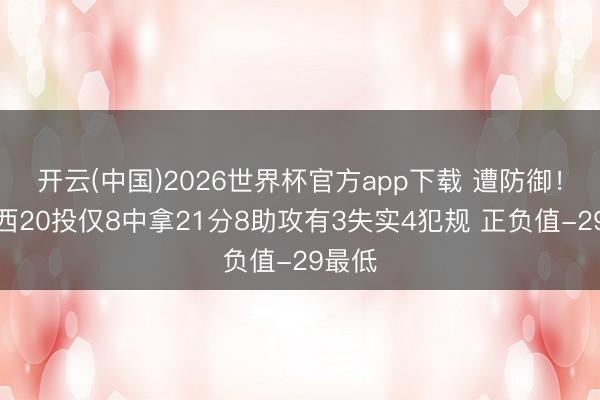 开云(中国)2026世界杯官方app下载 遭防御！马克西20投仅8中拿21分8助攻有3失实4犯规 正负值-29最低