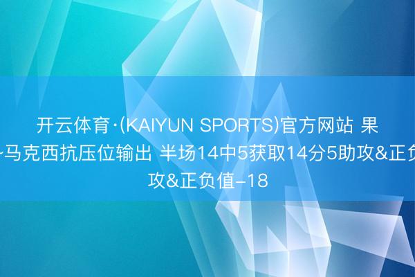 开云体育·(KAIYUN SPORTS)官方网站 果决奋发~马克西抗压位输出 半场14中5获取14分5助攻&正负值-18