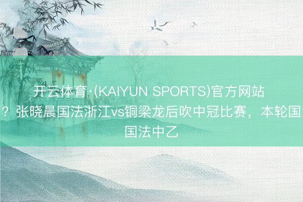 开云体育·(KAIYUN SPORTS)官方网站 升级了？张晓晨国法浙江vs铜梁龙后吹中冠比赛，本轮国法中乙