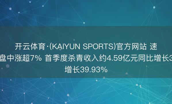 开云体育·(KAIYUN SPORTS)官方网站 速腾聚创盘中涨超7% 首季度杀青收入约4.59亿元同比增长39.93%