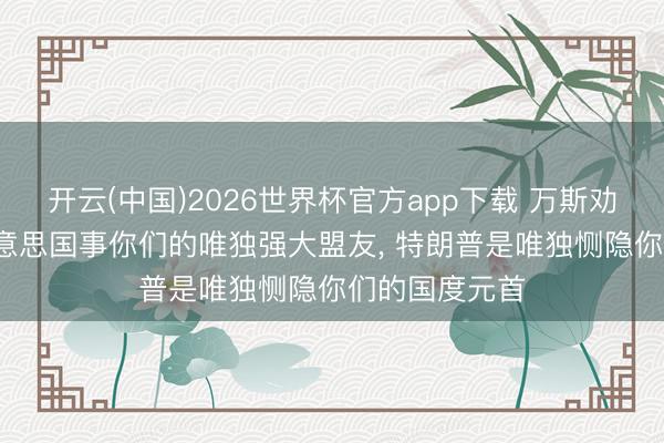 开云(中国)2026世界杯官方app下载 万斯劝诫以色列: 好意思国事你们的唯独强大盟友， 特朗普是唯独恻隐你们的国度元首